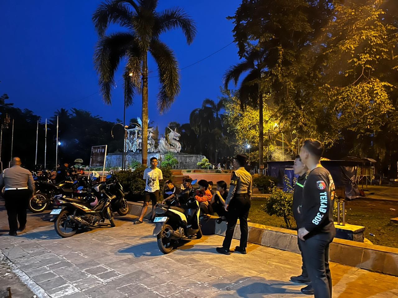 Patroli Rawan Subuh Ramadhan, Sat Samapta Polres Lampung Utara Antisipasi Tawuran dan Gangguan Kamtibmas
