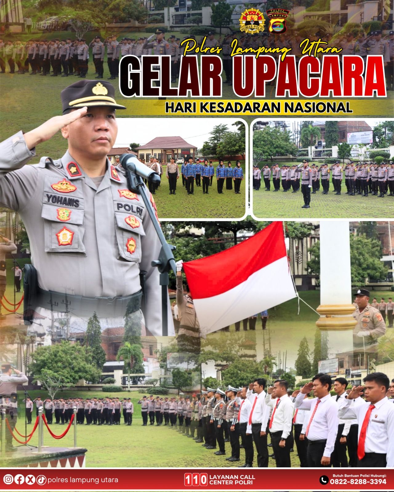 Polres Lampung Utara Gelar Upacara Hari Kesadaran Nasional Februari 2026, Tekankan Kesiapsiagaan Jelang Ramadhan