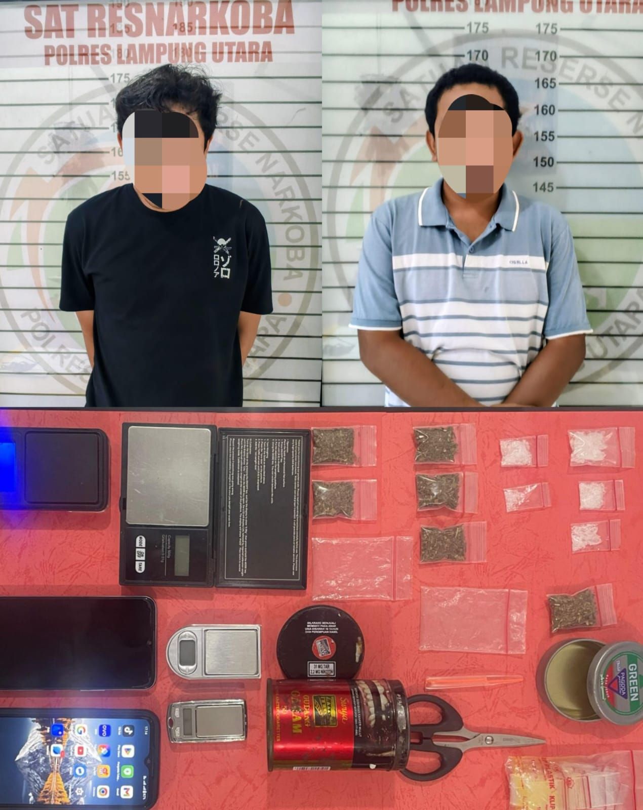 Sat Narkoba Polres Lampung Utara Ungkap Kasus Narkotika, Dua Pelaku Diamankan di Kotabumi Selatan