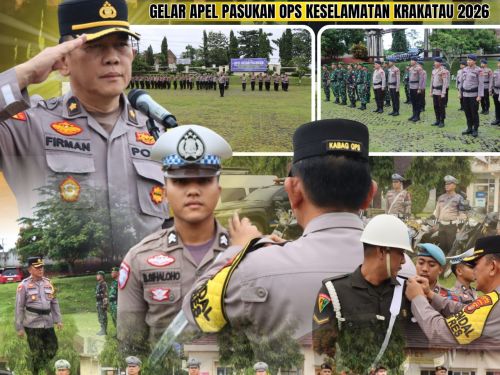 Jelang Ramadhan, Polres Lampung Utara Gelar Apel Pasukan Ops Keselamatan Krakatau 2026